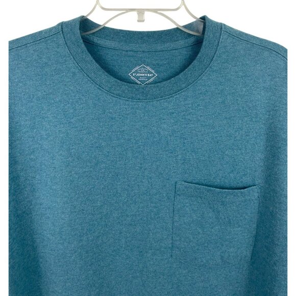 St Johns Bay Blue Long Sleeve Pullover T-Shirt Men’s Size Large - Picture 3 of 6